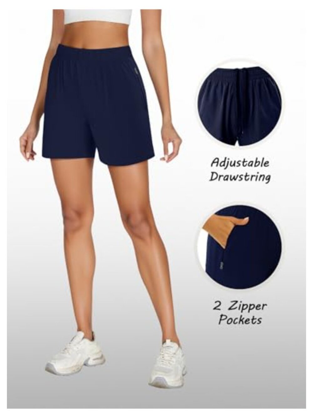 Women's Hiking Cargo Shorts Quick Dry Lightweight Athletic with Zipper Pockets - Picture 3 of 5